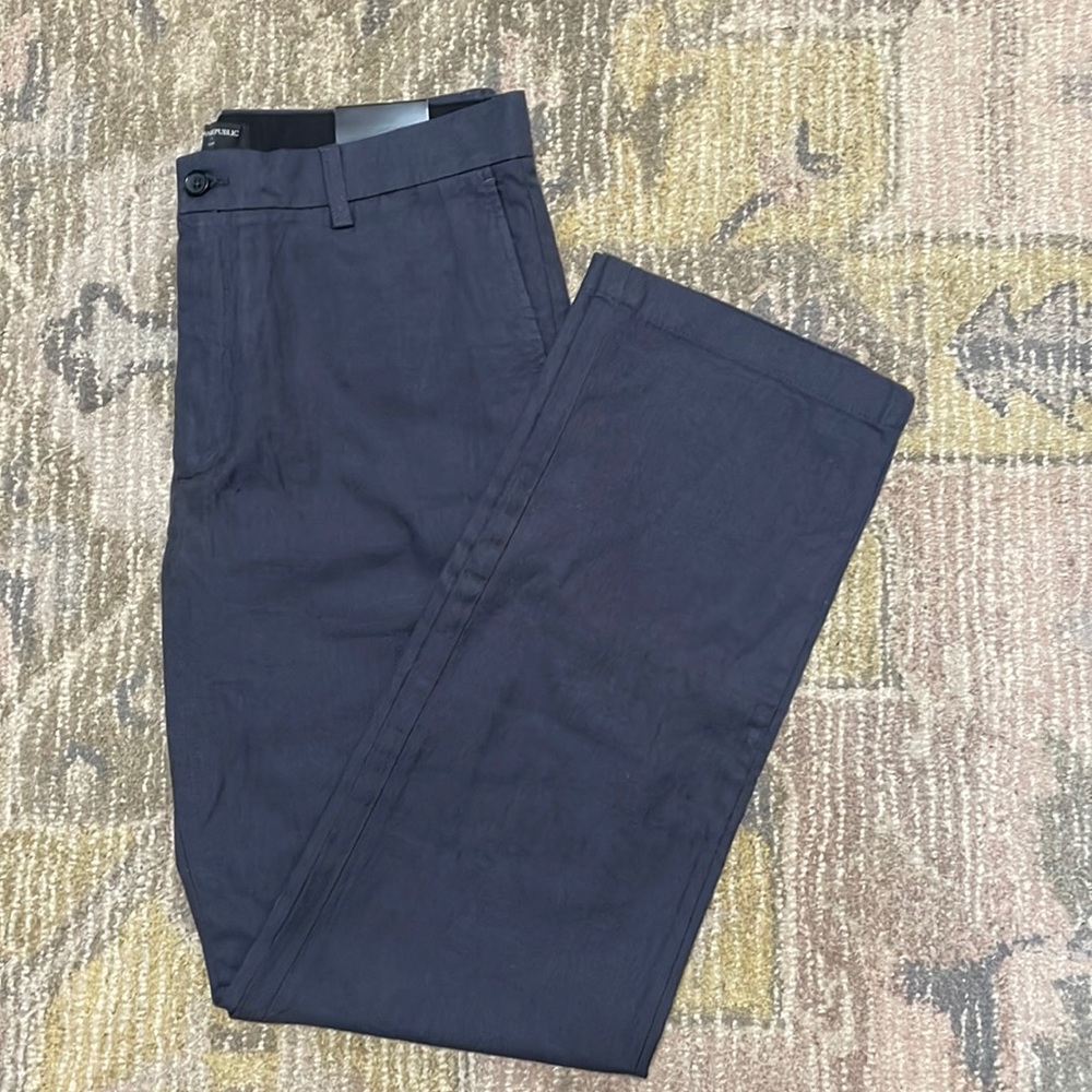 NWT Men’s Banana Republic Navy Gavin Straight Fit Size 35/34